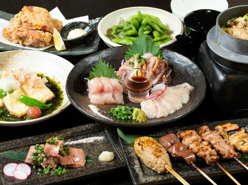 予算に合わせて設定可能な2時間飲み放題付きのおまかせコース