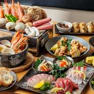生ビールをはじめ、焼酎やカクテルなど豊富なドリンクを、宴会時には飲み放題で注文可能です。熱々の浜焼きを頬張り、ぐーっと飲み干すビールや焼酎のおいしさは格別！飲み放題付き宴会、お得な5000円コースあり。
