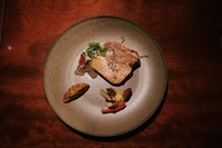 キジのモモ肉とベーコン、セージでマリネした凝縮されたテリーヌをジビエのジュレと粒マスタードソースとご一緒に！