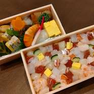 海鮮ちらしとお惣菜などをセットにしたメニュー内容です
テイクアウトのお時間は、11：30～20：00になります。
完全予約制となりますので、前日の１２時までに、06-7410-2720までお願い致します。
