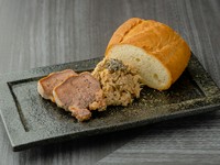 温菜・強肴のオススメメニュー『豚リエット塩昆布の風味　豚タンのポシェ添え』