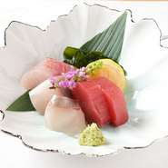 刺盛／本鮪、間八、こち、漬け帆立炙り