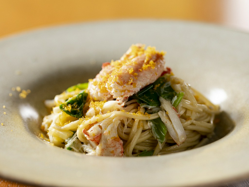 毛蟹のタリオリーニ(ある日のメニューより)