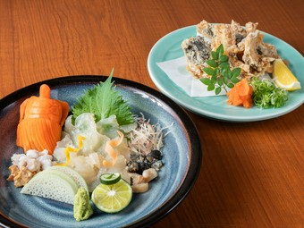 活おこぜ造り(唐揚げ付)