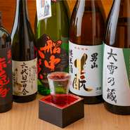 肉刺しと楽しみたい日本酒・焼酎をはじめとした、豊富なドリンク