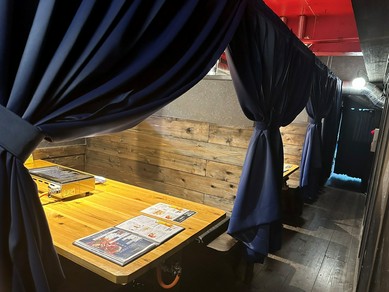 個室完備。人目を気にせずに、プライベートな一時を