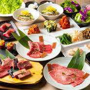 栃木・那須高原の【敷島ファーム】から直送される上質肉を、都内を中心に複数店舗が人気を博す【焼肉ぽんが】スタイルで提供。多彩なコースもラインナップされており、特別な相手へのおもてなしにもぴったりです。