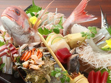 職人の技で美しく盛り付けた鮮魚の盛り合わせ