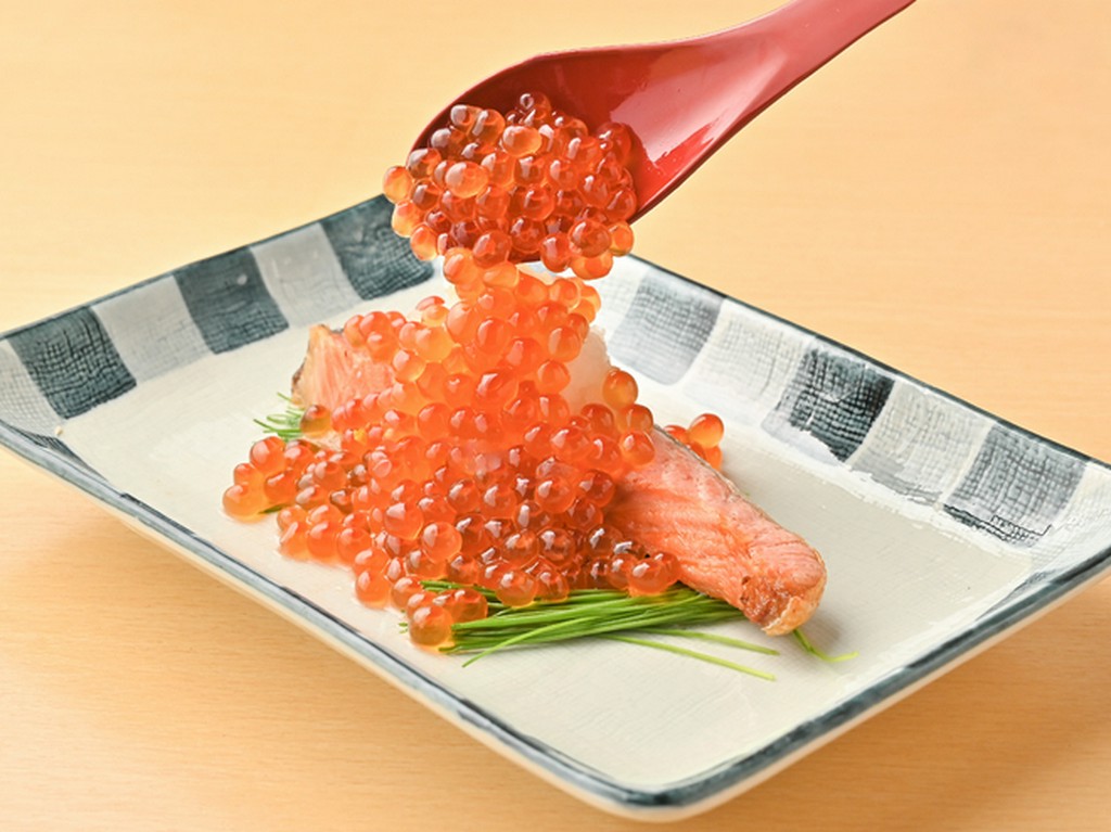 銀鮭のいくらおろしかけ