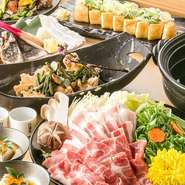 産地にこだわった厳選食材を使用。和の職人が熟練の技をふるいます。リッチな食べ放題をリーズナブルに堪能できる。吟味を重ねたお肉と新鮮野菜を心ゆくまで。