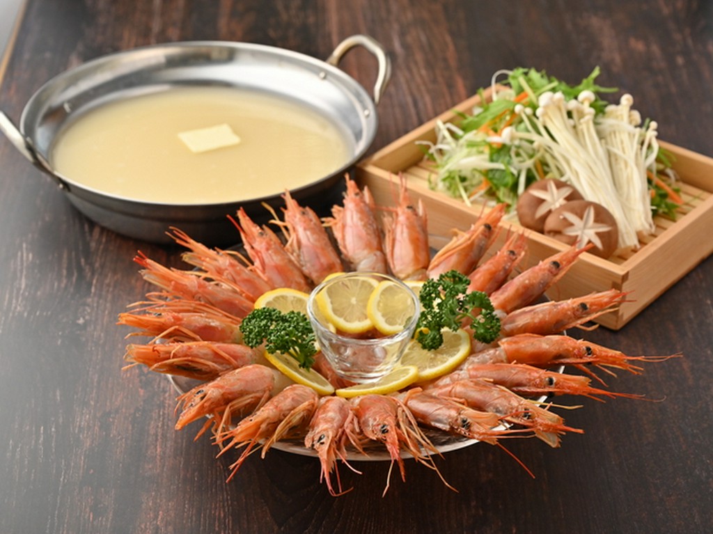 濃厚出汁の赤海老しゃぶしゃぶ ～海老味噌・西京味噌～（1人前）※オーダーは2人前～