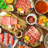 【今日は焼肉】はファミリー層向けの新たな焼肉屋！ご家族連れで来店しやすく、どの年代でも楽しめるメニューを豊富にご用意いたしました。色々な種類のお肉盛り合わせから、野菜までセットでそろっている「今日は焼肉セット」、セット以外にも単品として様々な部位のお肉、〆の冷麺、デザートまで取り揃えています。超お得なランチメニューは15時まで、グランドメニューは11時のOPEN～閉店まで全日注文OKです◎