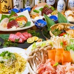 軍鶏鍋とあかうしコースは、2時間飲み放題付きの贅沢なお料理8品が堪能できるオススメコースです。