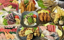 店主オススメの旬の魚介をはじめとする"ご宴会"にオススメのお料理約7品と2時間飲み放題がついたコースです