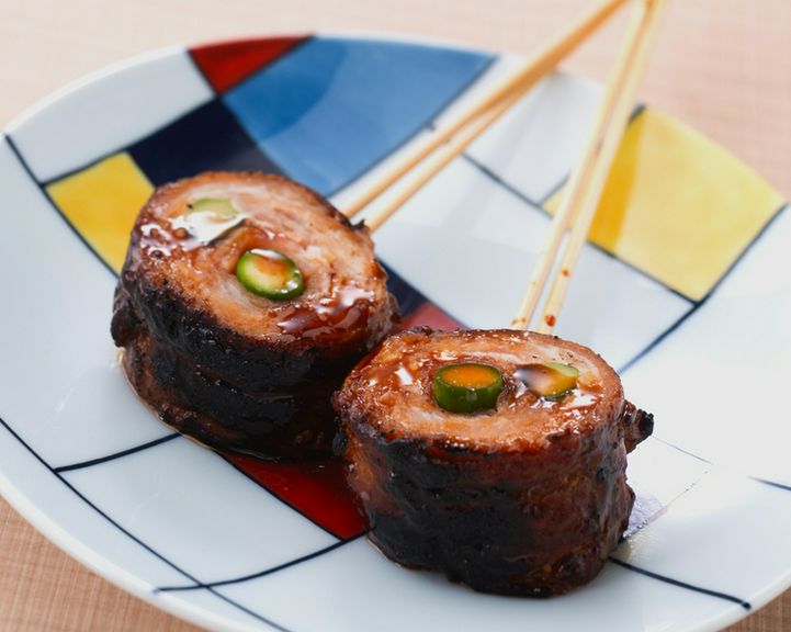 太めのアスパラ肉巻き串