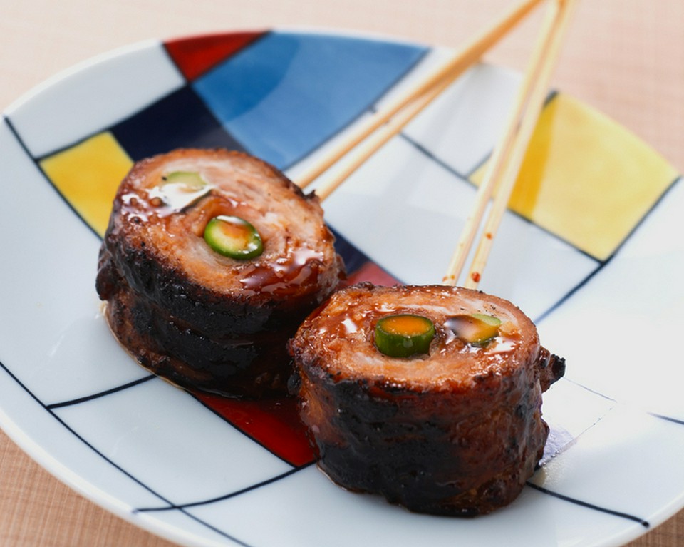 太めのアスパラ肉巻き串