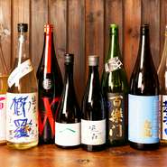 地元奈良を中心に厳選した日本酒。季節ごとに入れ替えられ、訪れる度にさまざまな味わいを楽しめるのもうれしいところです。四季折々の風味を感じながら、料理とのペアリングを楽しめます。