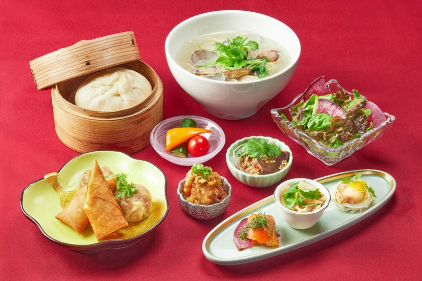 貝出汁あさり麺と肉包子セット