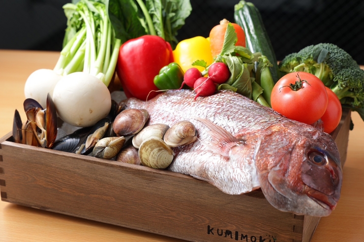 Fresh seafood purchased daily from the market