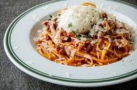 meat sauce pasta with minced meat & hot-spring egg

ピッツァ食べ放題＆ミニサラダ付