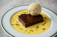 fresh chocolate terrine pistachio ice cream