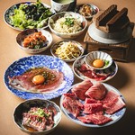 厳選希少部位4種はじめ、ハラミや炙りホルモン、銀シャリ専用大とろ大判カルビなど満喫する上質なひと時