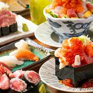 すしわさびでは鮮度抜群の握りや海鮮丼の他､創作料理『寿司屋が本気で作ったツナサンド』『生ツナタルタル』など､寿司酒場ならではのおつまみ･お料理が充実！