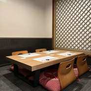 完全個室の座敷になります。２人から６人。
