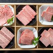 美しいサシと脂の甘みに定評がある佐賀牛を厳選して提供している【焼肉かくら　西中洲店】。ホルモン系以外の牛肉は、ほぼすべてを佐賀牛に限定し、その魅力を最大に引き出すカットで提供しています。