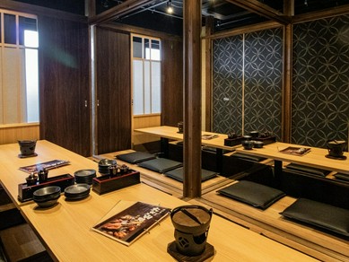 ゆったり寛げる掘りごたつ個室は最大60名様まで宴会可能