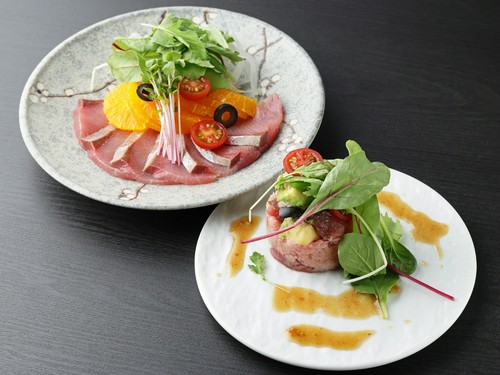 鮪とアボカドのタルタル・鮮魚とフルーツのカルパッチョ