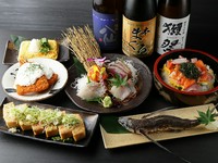 当店名物藁焼きや採れたての海鮮をふんだんに使用したコース