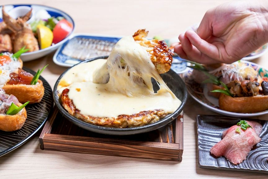 女性に大人気♪チーズどばがけ鉄板お好み焼き