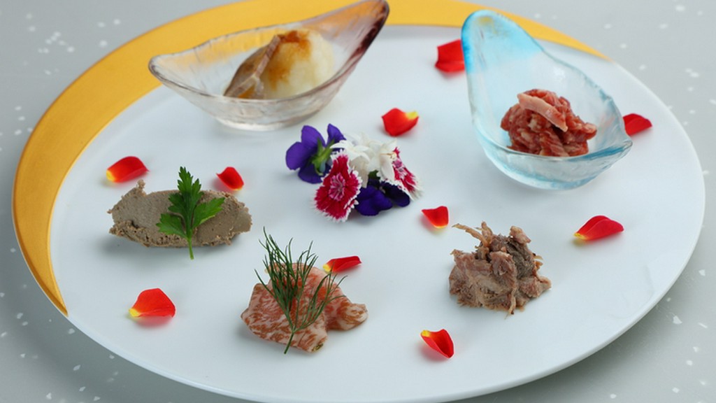 神戸牛肉菜五点盛合せ