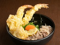 ボリューム満点『肉天月見ぶっかけ』