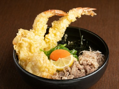 ボリューム満点『肉天月見ぶっかけ』