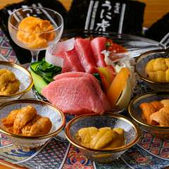 産地別の味の違いを食べ比べ。厳選雲丹と本鮪を、贅沢に一緒に堪能『皇帝おさしみ』