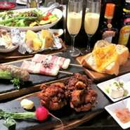 春夏秋冬の北海道の四季折々の旬の味覚を少しずつ堪能できる、一番人気のお得なコース。希望に合わせて食材のアレンジも可能です。
軽めの2,000円、サラダからデザートまでついた3,000円～5,000円～お選び頂けます。