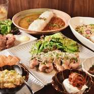 2種盛り薬膳カレーを含む、充実の料理8品の『Ａコース』と、お手頃な料理6品の『Ｂコース』の二つのパーティープランをご用意しております。女子会や各種飲み会でのご利用にオススメ！