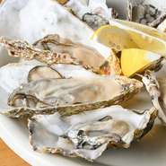 牡蠣は仕入れにこだわり、その時季のよいものを常時5種類揃えています。季節ごとに異なる産地の牡蠣を堪能できるのも醍醐味。素材の魅力を最大限に活かした味わいが、訪れるたびに新しい発見を与えてくれます。