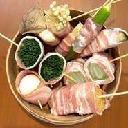 自家製京風お出汁でいただく野菜巻き蒸し。野菜をしっかりとりたい方に！1本からご注文いただけます！