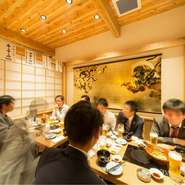 忘新年会、歓送迎会、各種会社宴会、ご家族・ご友人との食事会、接待、など様々なシーンでご利用いただけます。ご希望・ご相談がある際はお気軽にお問い合わせください。※写真は総本店でイメージ写真になります。

