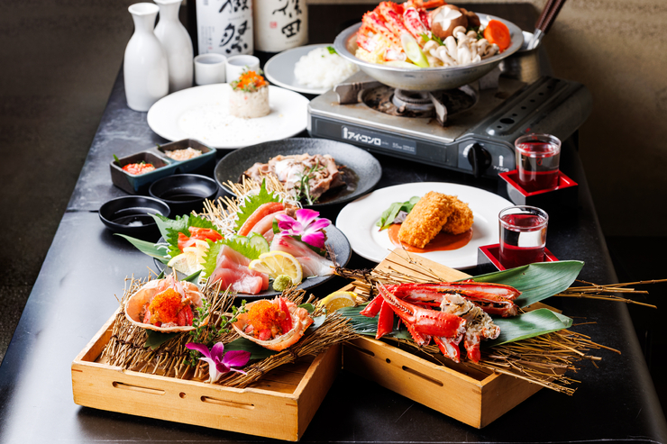 "Luxurious King Crab Hotpot Course" A luxurious winter plan to enjoy crab and Wagyu beef, with 3 hours of all-you-can-drink