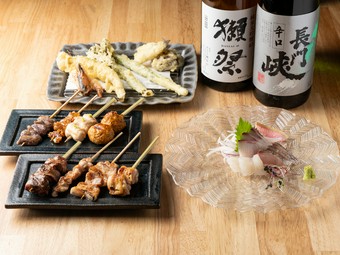 焼き鳥・天ぷら・おでん。お店の名物満載『コース料理』
