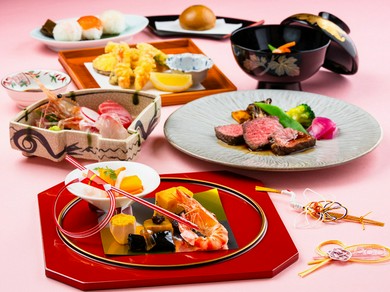 個室も用意。祝いの席を演出する、華やかな特別メニューを