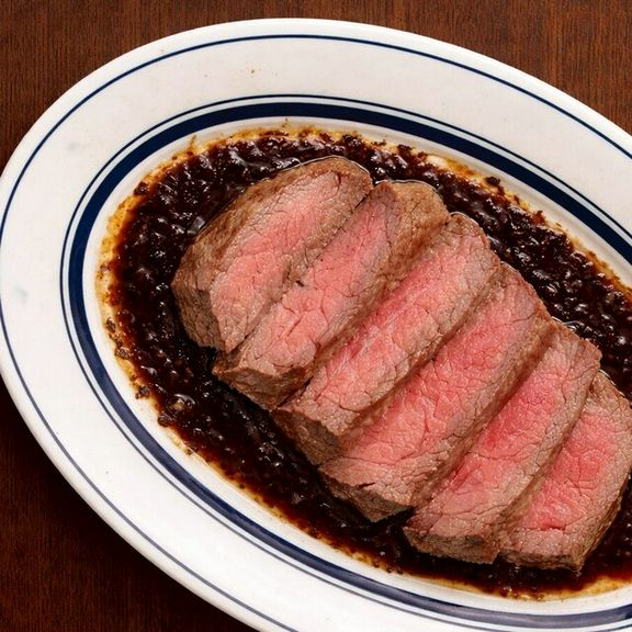 肉の旨みを味わう『厳選の赤身のステーキ赤ワイン』