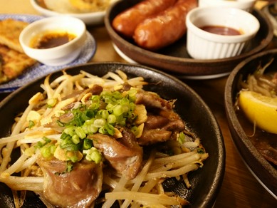 砂ずりガーリック鉄板