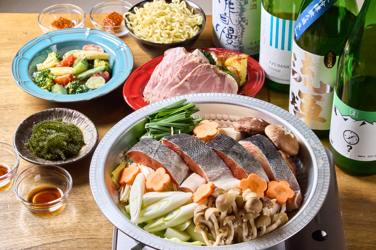 150-minute all-you-can-drink included: Fresh fish chanchan-yaki course with plenty of vegetables in a white miso broth.
