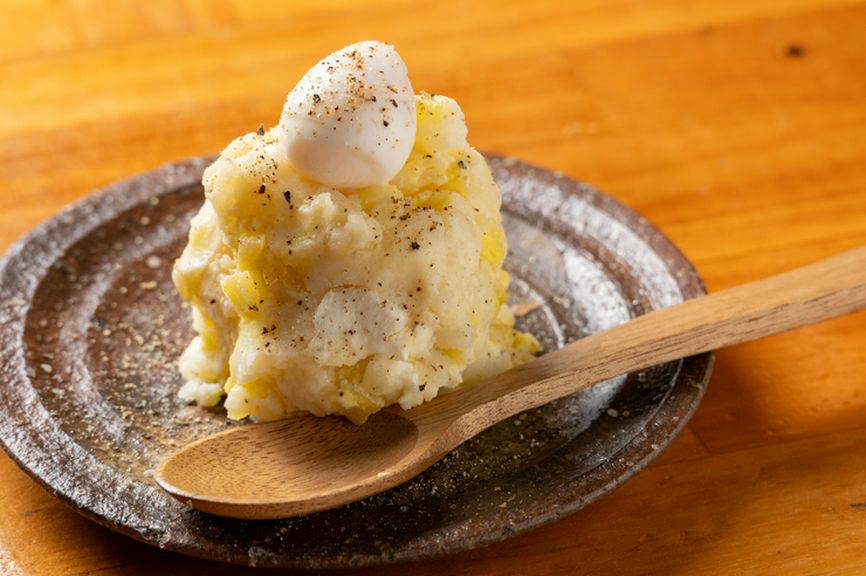 たくあんとクリームチーズのポテサラ