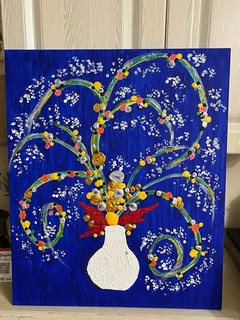 第5回菊池良絵画展開催中　花　魚　抽象画